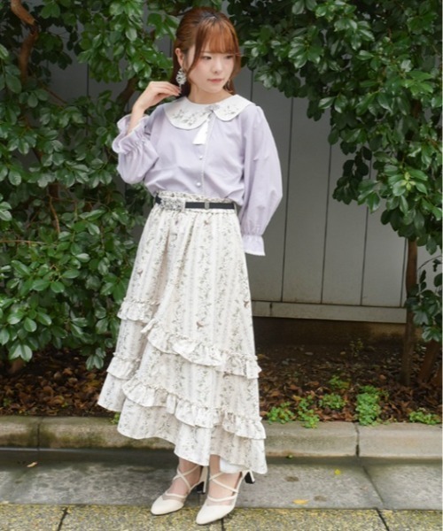 axes femme（アクシーズファム）の「ジャスミン柄マルチＷＡＹＳＫ（スカート・レディース・キナリ/ラベンダー/ブルーグリーン・FREE）」の8枚目の写真