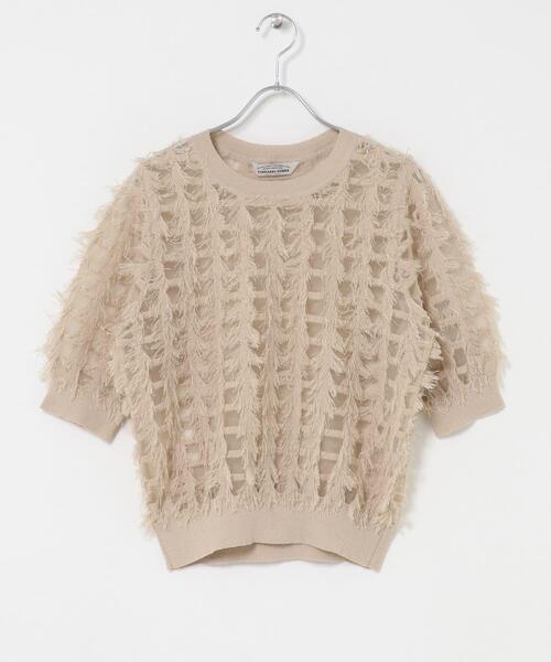 URBAN RESEARCH ROSSO WOMEN(アーバンリサーチ ロッソ)の「Torrazzo Donna SHEER SHAGGY TOP(ニット/セーター・レディース・アイボリー/ブラック/グレー・FREE)」の2枚目の写真