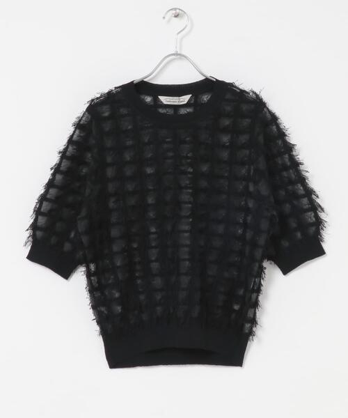 URBAN RESEARCH ROSSO WOMEN(アーバンリサーチ ロッソ)の「Torrazzo Donna SHEER SHAGGY TOP(ニット/セーター・レディース・アイボリー/ブラック/グレー・FREE)」の6枚目の写真