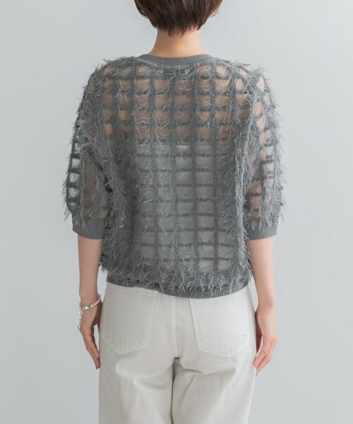 URBAN RESEARCH ROSSO WOMEN(アーバンリサーチ ロッソ)の「Torrazzo Donna SHEER SHAGGY TOP(ニット/セーター・レディース・アイボリー/ブラック/グレー・FREE)」の19枚目の写真