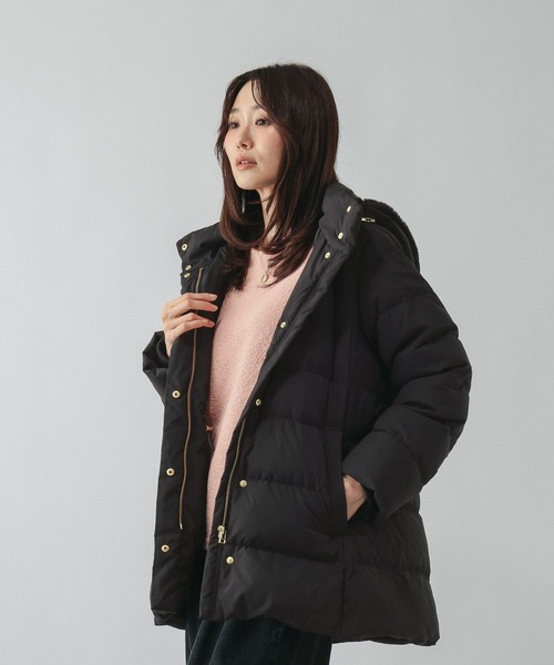 GLOBAL WORK(グローバルワーク)の「ウツクシルエット撥水ダウンジャケット/668356(ダウンジャケット/コート・レディース・モカ/ブラック/アイボリー/ネイビー・SMALL/LARGE/MEDIUM/X-LARGE)」の7枚目の写真