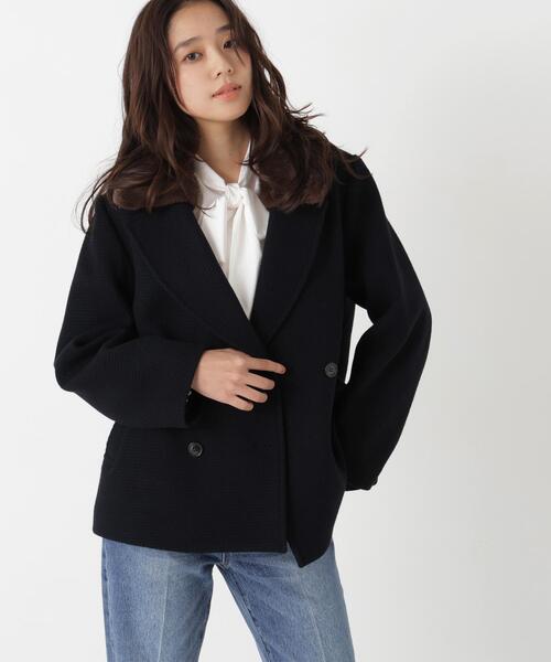 NATURAL BEAUTY BASIC（ナチュラルビューティーベーシック）の「ファーカラーハーフＰコート（ピーコート・レディース・オフホワイト/ブラック/ブラウン・MEDIUM/SMALL）」の2枚目の写真