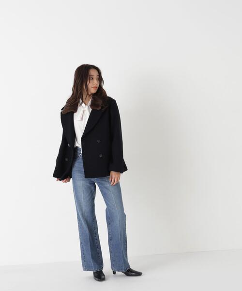 NATURAL BEAUTY BASIC（ナチュラルビューティーベーシック）の「ファーカラーハーフＰコート（ピーコート・レディース・オフホワイト/ブラック/ブラウン・MEDIUM/SMALL）」の11枚目の写真