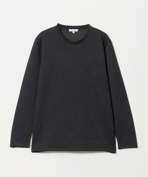 A DAY IN THE LIFE UNITED ARROWS(アデイインザライフユナイテッドアローズ)の「バウンシー ジオメトリックジャガード カットソー<A DAY IN THE LIFE>(Tシャツ/カットソー・メンズ・ブラック/モカ/ホワイト・S/L/M)」の2枚目の写真