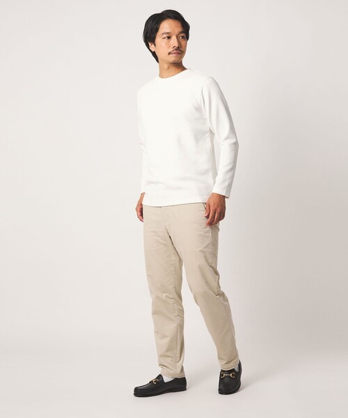 A DAY IN THE LIFE UNITED ARROWS(アデイインザライフユナイテッドアローズ)の「バウンシー ジオメトリックジャガード カットソー<A DAY IN THE LIFE>(Tシャツ/カットソー・メンズ・ブラック/モカ/ホワイト・S/L/M)」の6枚目の写真