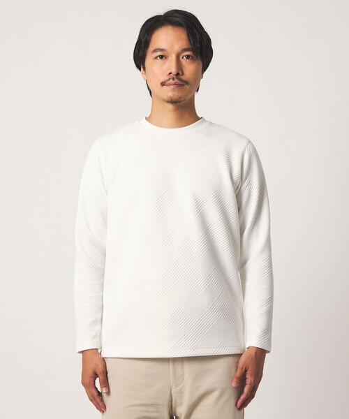 A DAY IN THE LIFE UNITED ARROWS(アデイインザライフユナイテッドアローズ)の「バウンシー ジオメトリックジャガード カットソー<A DAY IN THE LIFE>(Tシャツ/カットソー・メンズ・ブラック/モカ/ホワイト・S/L/M)」の7枚目の写真