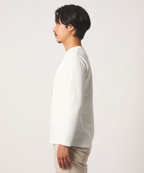 A DAY IN THE LIFE UNITED ARROWS(アデイインザライフユナイテッドアローズ)の「バウンシー ジオメトリックジャガード カットソー<A DAY IN THE LIFE>(Tシャツ/カットソー・メンズ・ブラック/モカ/ホワイト・S/L/M)」の8枚目の写真