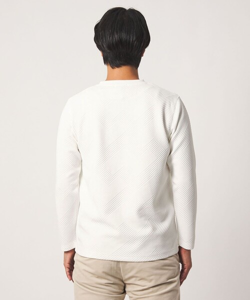A DAY IN THE LIFE UNITED ARROWS(アデイインザライフユナイテッドアローズ)の「バウンシー ジオメトリックジャガード カットソー<A DAY IN THE LIFE>(Tシャツ/カットソー・メンズ・ブラック/モカ/ホワイト・S/L/M)」の9枚目の写真