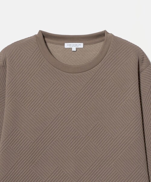 A DAY IN THE LIFE UNITED ARROWS(アデイインザライフユナイテッドアローズ)の「バウンシー ジオメトリックジャガード カットソー<A DAY IN THE LIFE>(Tシャツ/カットソー・メンズ・ブラック/モカ/ホワイト・S/L/M)」の11枚目の写真