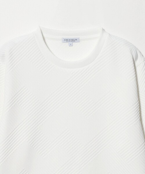 A DAY IN THE LIFE UNITED ARROWS(アデイインザライフユナイテッドアローズ)の「バウンシー ジオメトリックジャガード カットソー<A DAY IN THE LIFE>(Tシャツ/カットソー・メンズ・ブラック/モカ/ホワイト・S/L/M)」の16枚目の写真