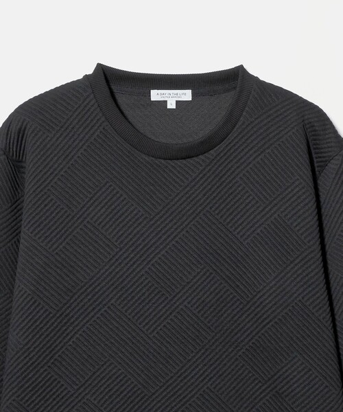 A DAY IN THE LIFE UNITED ARROWS(アデイインザライフユナイテッドアローズ)の「バウンシー ジオメトリックジャガード カットソー<A DAY IN THE LIFE>(Tシャツ/カットソー・メンズ・ブラック/モカ/ホワイト・S/L/M)」の18枚目の写真