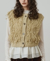 fringe knit vest/フリンジニットベスト