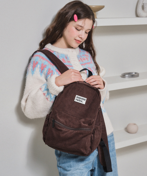 MASMARULEZ（マスマルールズ）の「[INT] mini ver. daily backpack_Corduroy Deep Brown（バックパック/リュック・レディース・その他・FREE）」の2枚目の写真