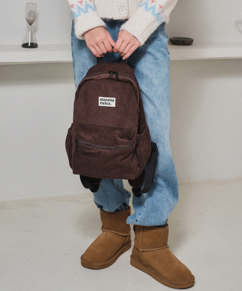 MASMARULEZ（マスマルールズ）の「[INT] mini ver. daily backpack_Corduroy Deep Brown（バックパック/リュック・レディース・その他・FREE）」の3枚目の写真