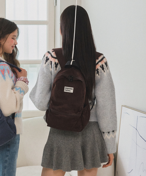 MASMARULEZ（マスマルールズ）の「[INT] mini ver. daily backpack_Corduroy Deep Brown（バックパック/リュック・レディース・その他・FREE）」の4枚目の写真