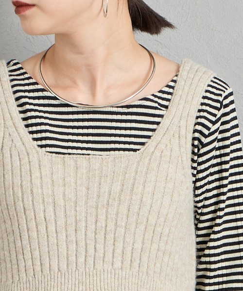 nenom（ネノム）の「【WEB先行予約】[nenom/ネノム] 2WAY ペプラム カシュクールビスチェ（キャミソール・レディース・ブラック/ベージュ/グレー・F）」の7枚目の写真