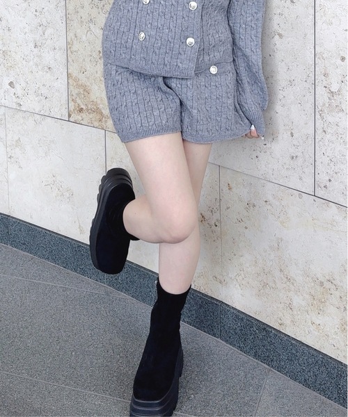 one way(ワンウェイ)の「ニットショートパンツ(その他パンツ・レディース・ベージュ/ブラック/ネイビー/グレー・FREE)」の1枚目の写真