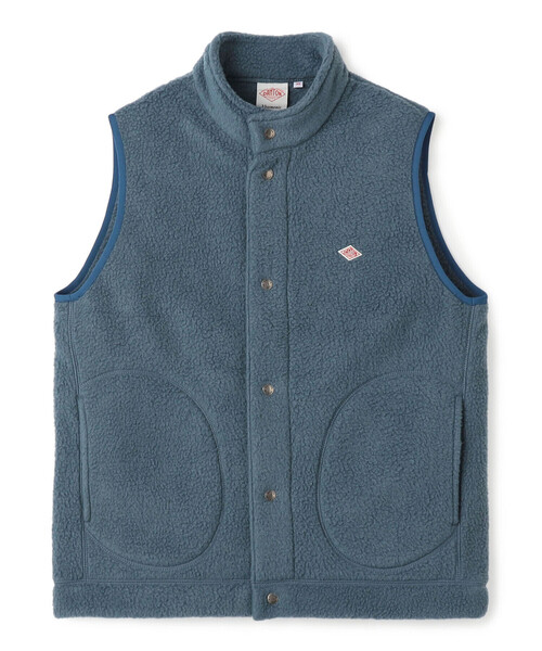 DANTON(ダントン)の「Men's Double Face Boa Stand Collar Vest(ベスト・メンズ・ベージュ/ブルー/チャコール/ブラック・M/L/XL)」の4枚目の写真