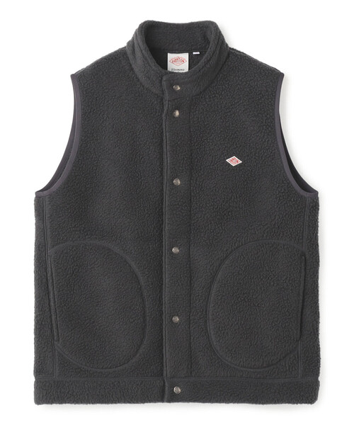 DANTON(ダントン)の「Men's Double Face Boa Stand Collar Vest(ベスト・メンズ・ベージュ/ブルー/チャコール/ブラック・M/L/XL)」の1枚目の写真