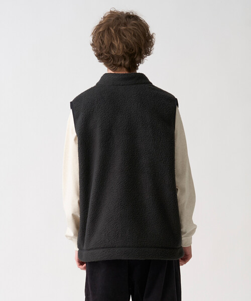 DANTON(ダントン)の「Men's Double Face Boa Stand Collar Vest(ベスト・メンズ・ベージュ/ブルー/チャコール/ブラック・M/L/XL)」の7枚目の写真