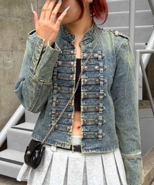 AVYL(アヴィル)の「デニムナポレオンジャケット(デニムジャケット・レディース・ブルー・M)」の1枚目の写真