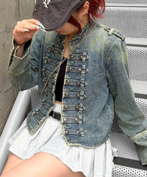 AVYL(アヴィル)の「デニムナポレオンジャケット(デニムジャケット・レディース・ブルー・M)」の4枚目の写真