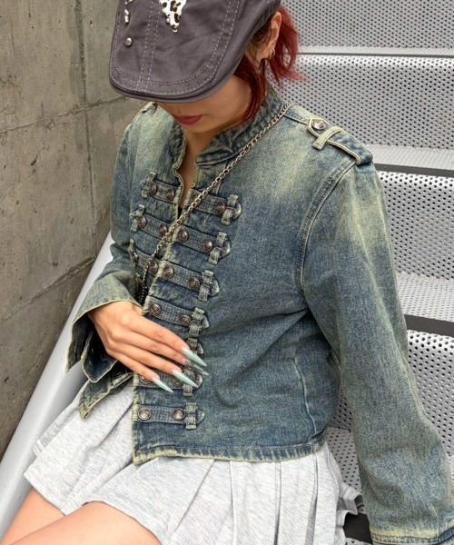 AVYL(アヴィル)の「デニムナポレオンジャケット(デニムジャケット・レディース・ブルー・M)」の12枚目の写真