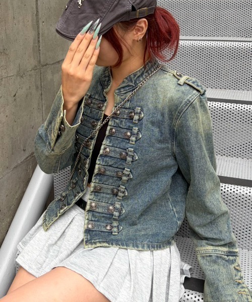 AVYL(アヴィル)の「デニムナポレオンジャケット(デニムジャケット・レディース・ブルー・M)」の18枚目の写真