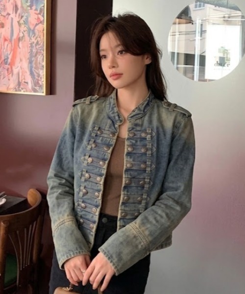 AVYL(アヴィル)の「デニムナポレオンジャケット(デニムジャケット・レディース・ブルー・M)」の17枚目の写真