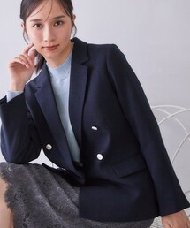 index | 【セットアップ可】ストレッチツイルダブルブレストテーラードジャケット《洗濯機OK/防シワ》(テーラードジャケット)