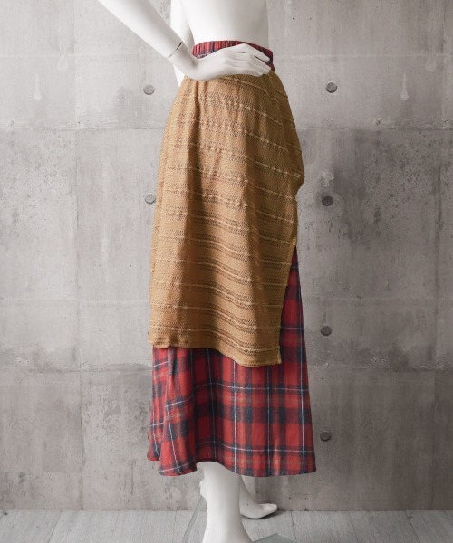 Miniministore（ミニミニストア）の「チェック柄 イレヘムスカート レース切替（スカート・レディース・レッド/ブラウン・L/M）」の21枚目の写真