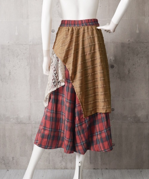 Miniministore（ミニミニストア）の「チェック柄 イレヘムスカート レース切替（スカート・レディース・レッド/ブラウン・L/M）」の20枚目の写真