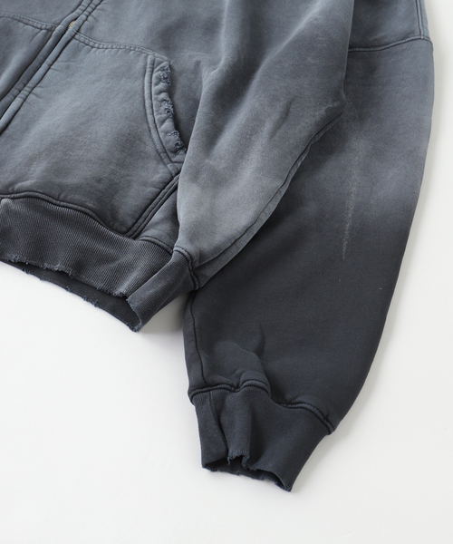 JOURNAL STANDARD(ジャーナルスタンダード)の「MOOJI MOOJI / ム―ジ ム―ジ OVERSIZE ZIP UP HOODIE AGED(パーカー・メンズ・ブラック/カーキ・LARGE/MEDIUM)」の4枚目の写真