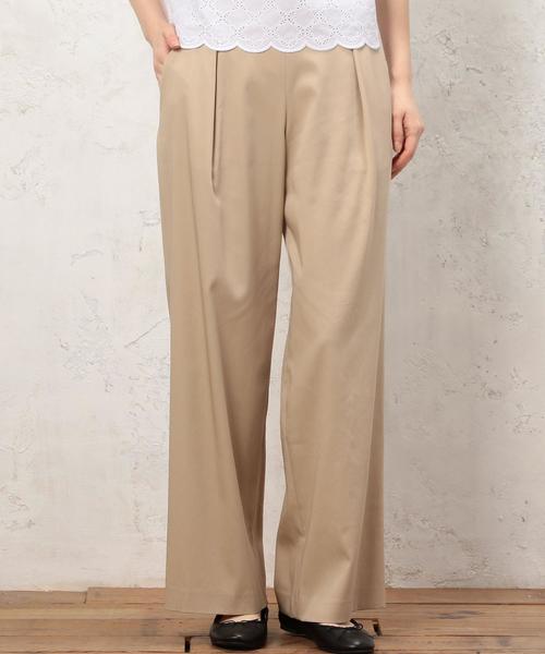 green label relaxing(グリーンレーベルリラクシング)の「CR monable WIDE パンツ◆(その他パンツ・レディース・ベージュ/ネイビー・36/38)」の2枚目の写真