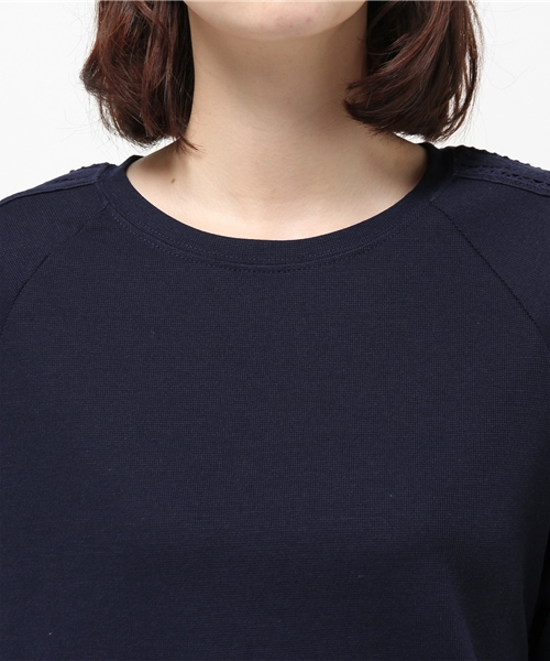 earth music&ecology（アースミュージックアンドエコロジー）の「【2016Summer】レースラグランスリーブカットプルオーバー（Tシャツ/カットソー・レディース・ネイビー/オフホワイト/ウッド・FREE）」の7枚目の写真