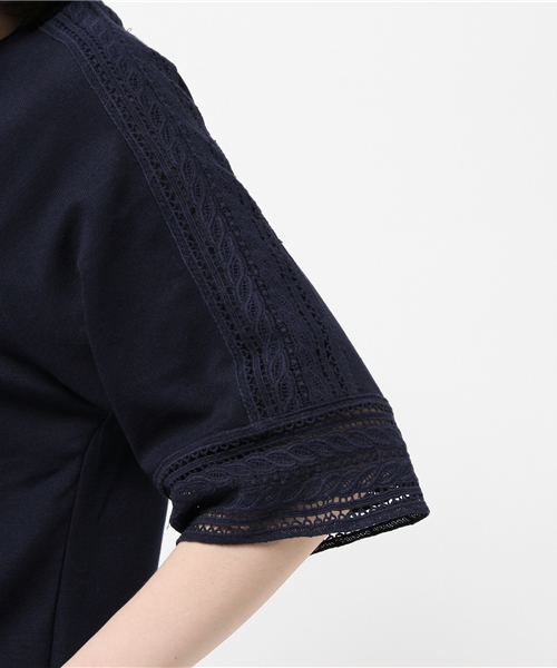 earth music&ecology（アースミュージックアンドエコロジー）の「【2016Summer】レースラグランスリーブカットプルオーバー（Tシャツ/カットソー・レディース・ネイビー/オフホワイト/ウッド・FREE）」の8枚目の写真