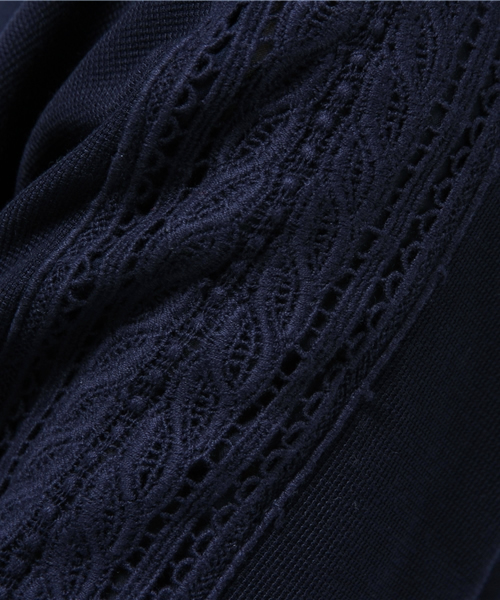 earth music&ecology（アースミュージックアンドエコロジー）の「【2016Summer】レースラグランスリーブカットプルオーバー（Tシャツ/カットソー・レディース・ネイビー/オフホワイト/ウッド・FREE）」の10枚目の写真