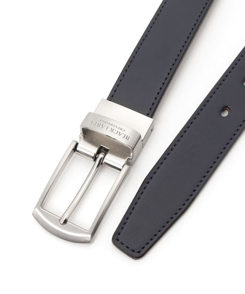 BLACK LABEL CRESTBRIDGE リバーシブルベルト チェックバックルプリズムエンボスレザーベルト（ベルト