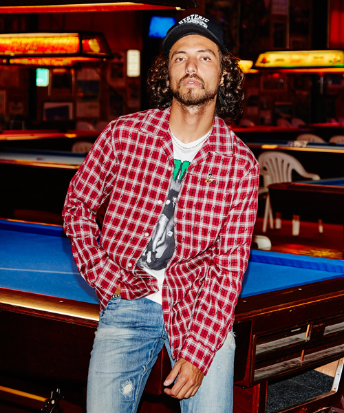 HYSTERIC GLAMOUR（ヒステリックグラマー）の「GIVE ME MUSIC TIGER刺繍長袖オープンカラーSH（シャツ/ブラウス・メンズ・レッド系その他/グリーン系その他/ブルー系その他・LARGE/MEDIUM/SMALL）」の3枚目の写真