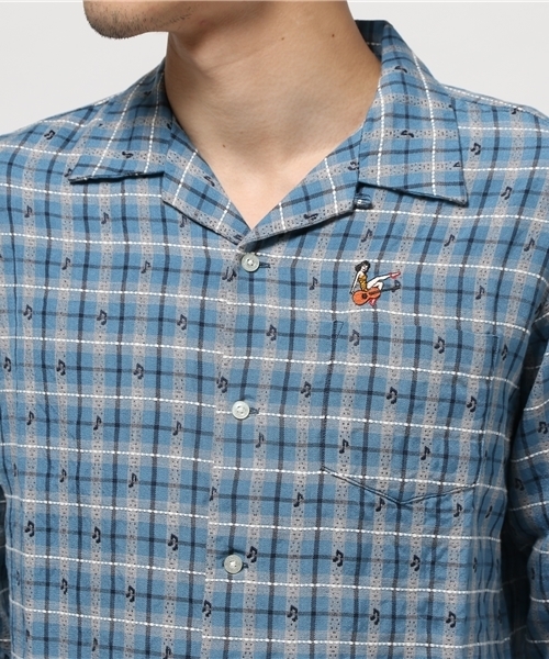 HYSTERIC GLAMOUR（ヒステリックグラマー）の「GIVE ME MUSIC TIGER刺繍長袖オープンカラーSH（シャツ/ブラウス・メンズ・レッド系その他/グリーン系その他/ブルー系その他・LARGE/MEDIUM/SMALL）」の6枚目の写真