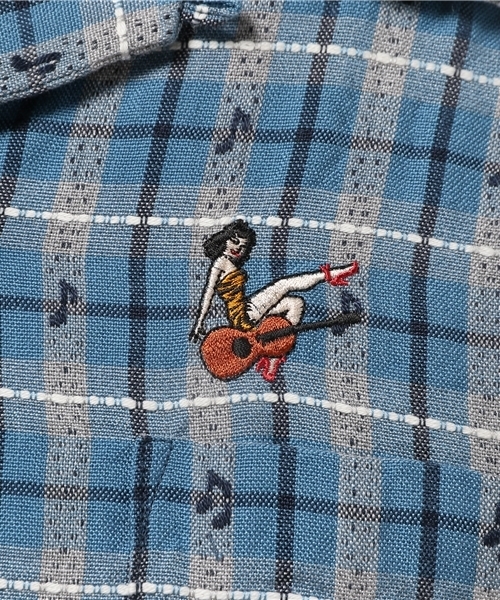 HYSTERIC GLAMOUR（ヒステリックグラマー）の「GIVE ME MUSIC TIGER刺繍長袖オープンカラーSH（シャツ/ブラウス・メンズ・レッド系その他/グリーン系その他/ブルー系その他・LARGE/MEDIUM/SMALL）」の7枚目の写真