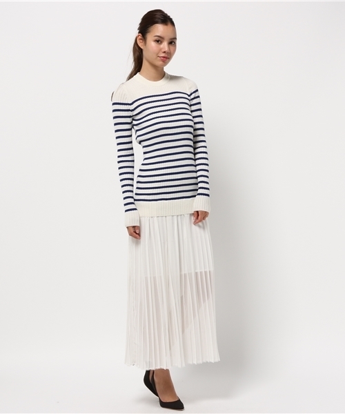 ERIKA CAVALLINI（エリカカヴァリー二）の「ERIKA CAVALLINI semi-coutureリブボーダーニット×シフォンプリーツスカートワンピ（ワンピース・レディース・その他・38）」の11枚目の写真