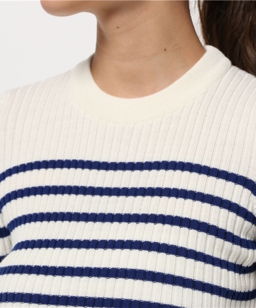 ERIKA CAVALLINI（エリカカヴァリー二）の「ERIKA CAVALLINI semi-coutureリブボーダーニット×シフォンプリーツスカートワンピ（ワンピース・レディース・その他・38）」の7枚目の写真