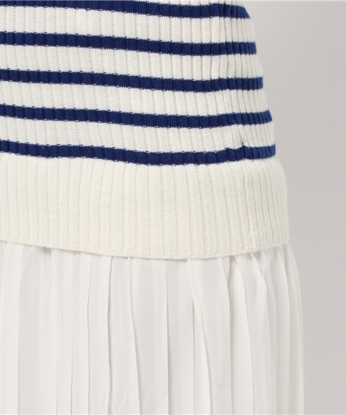 ERIKA CAVALLINI（エリカカヴァリー二）の「ERIKA CAVALLINI semi-coutureリブボーダーニット×シフォンプリーツスカートワンピ（ワンピース・レディース・その他・38）」の9枚目の写真