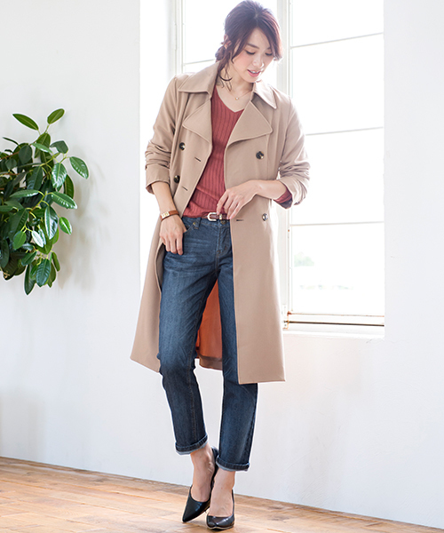 Pierrot（ピエロ）の「【美ゆるシルエット】テーパード デニム/レディース（デニムパンツ・レディース・ブルー/ネイビー/ライトブルー・S/M/L）」の19枚目の写真