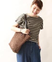 coen | ボーダーフレンチスリーブカットソー(Tシャツ/カットソー)