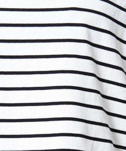 coen(コーエン)の「ボーダーフレンチスリーブカットソー(Tシャツ/カットソー・レディース・ブラック/オリーブ/レッド・LARGE/MEDIUM)」の20枚目の写真