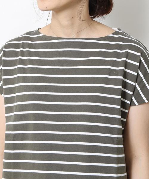 coen(コーエン)の「ボーダーフレンチスリーブカットソー(Tシャツ/カットソー・レディース・ブラック/オリーブ/レッド・LARGE/MEDIUM)」の13枚目の写真