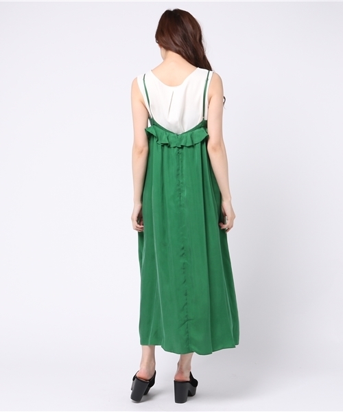 AMERICAN RAG CIE（アメリカンラグシー）の「AMERICAN RAG CIE フリルキャミソールワンピース（ワンピース・レディース・グリーン/キャメル・FREE）」の5枚目の写真