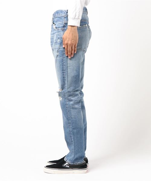 BEAUTY&YOUTH UNITED ARROWS(ビューティーアンドユースユナイテッドアローズ)の「BY クラッシュ スキニー デニムパンツ -MADE IN JAPAN- ◆(デニムパンツ・メンズ・ライトブルー・30inch/28inch/34inch/32inch)」の2枚目の写真